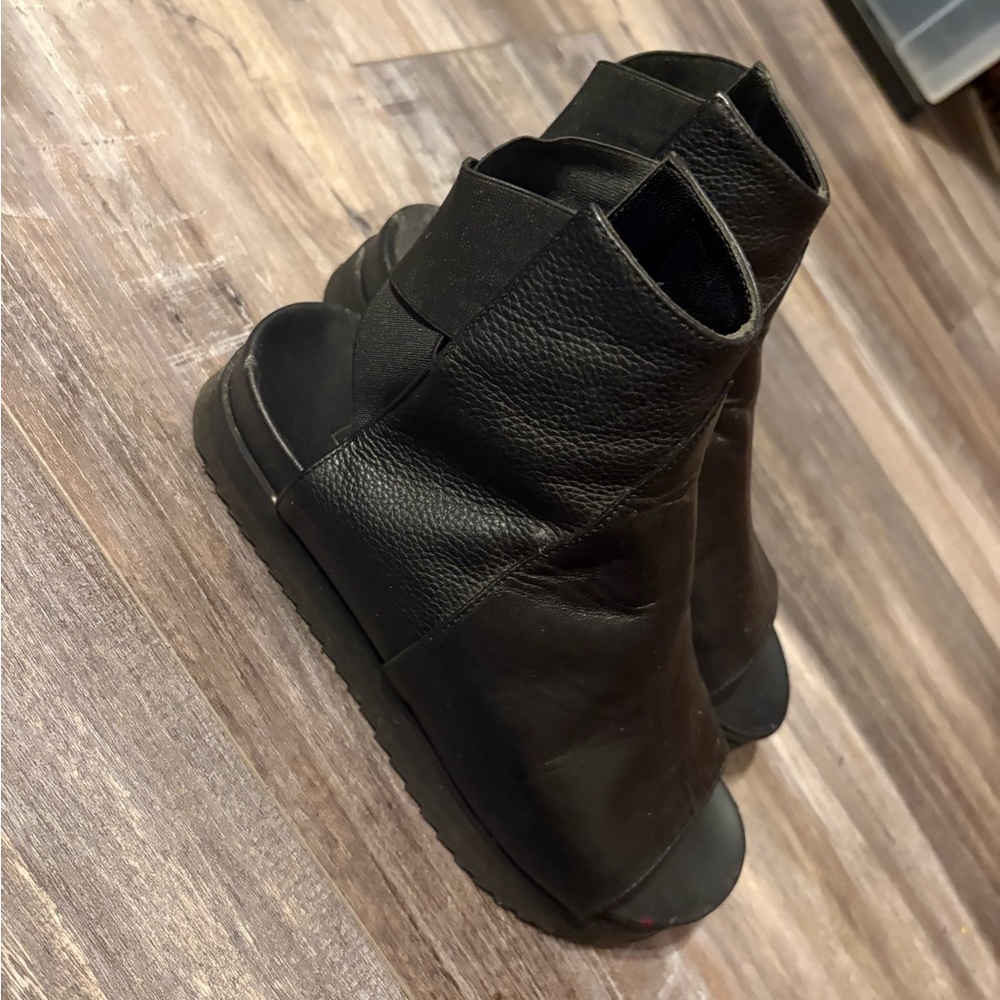 Black Open-Toe Ankle Boots